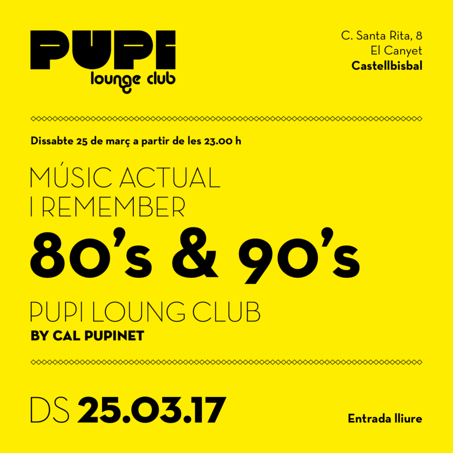 Festa al Pupi Lounge Club el 25/03/2017