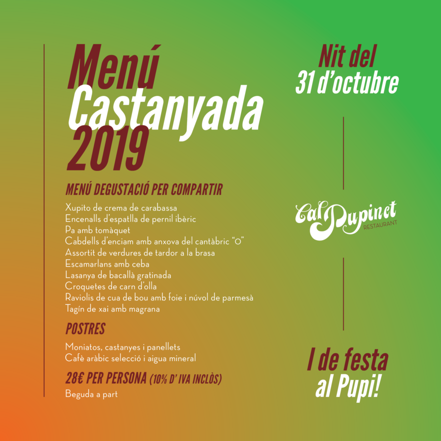 AGENDA I CURIOSITATS DE L’OCTUBRE A CAL PUPINET 2019
